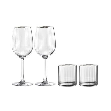 ชุดแก้วไวน์ 350 มล. และแก้วน้ำ 355 มล. OCEAN GLASS ANNIVERSARY MADISON WH PLATINUM RIMMING_0