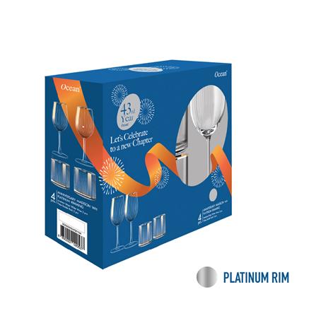 ชุดแก้วไวน์ 350 มล. และแก้วน้ำ 355 มล. OCEAN GLASS ANNIVERSARY MADISON WH PLATINUM RIMMING_3