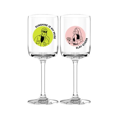 แก้วไวน์ 275 มล. POSH SLAY QUEEN & MUSE (แพ็ก 2 ใบ)_0
