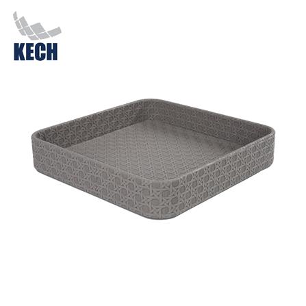 ถาด PVC KECH PETRA 23x23x4 ซม. สีเทา_0