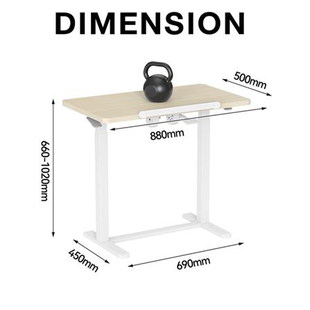 โต๊ะเพื่อสุขภาพ ERGOTREND ARISE 88 ซม. สีโอ๊ค/ขาว_10
