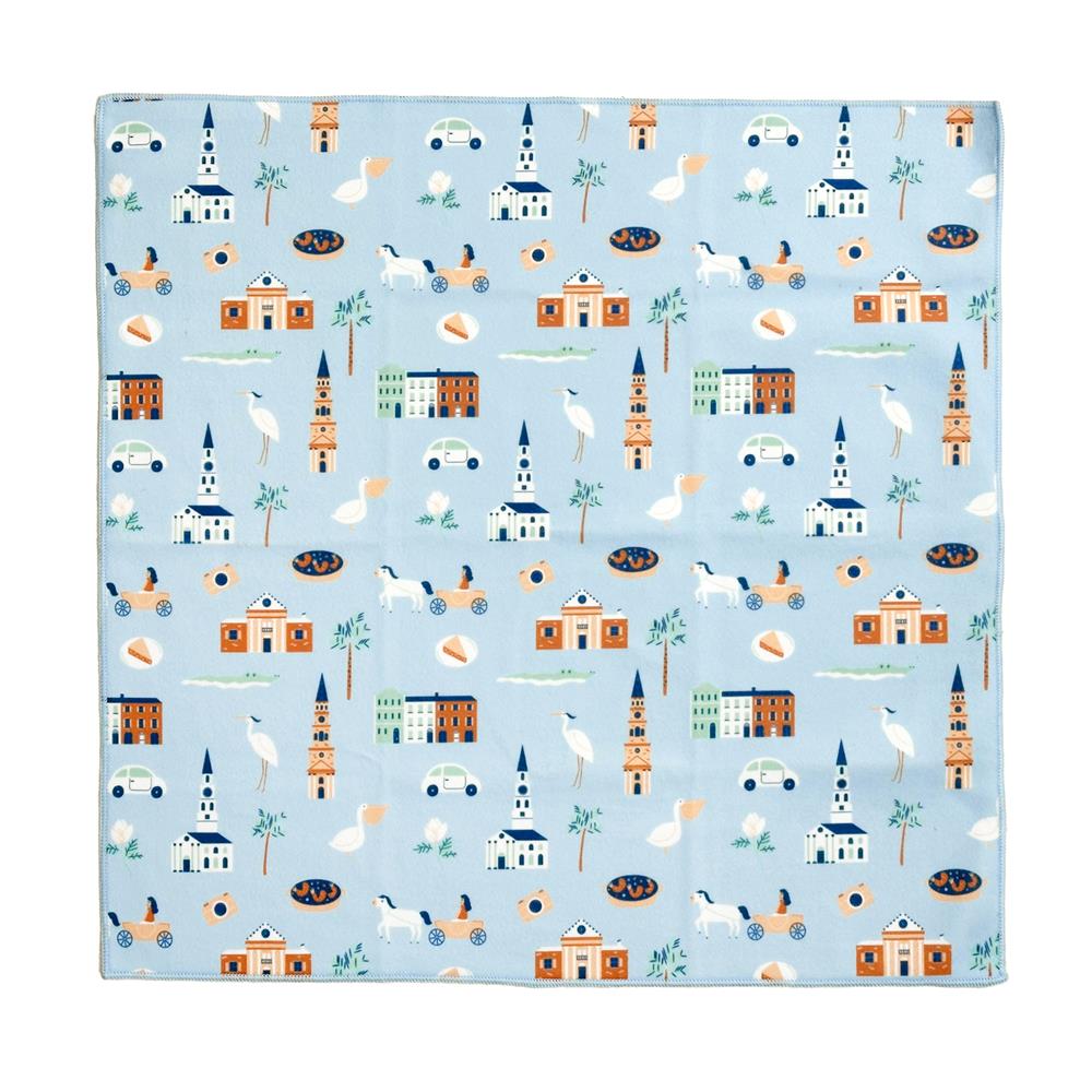 ผ้าอเนกประสงค์ SNAZZ MAGIC CITY 35x35 ซม. สีฟ้า