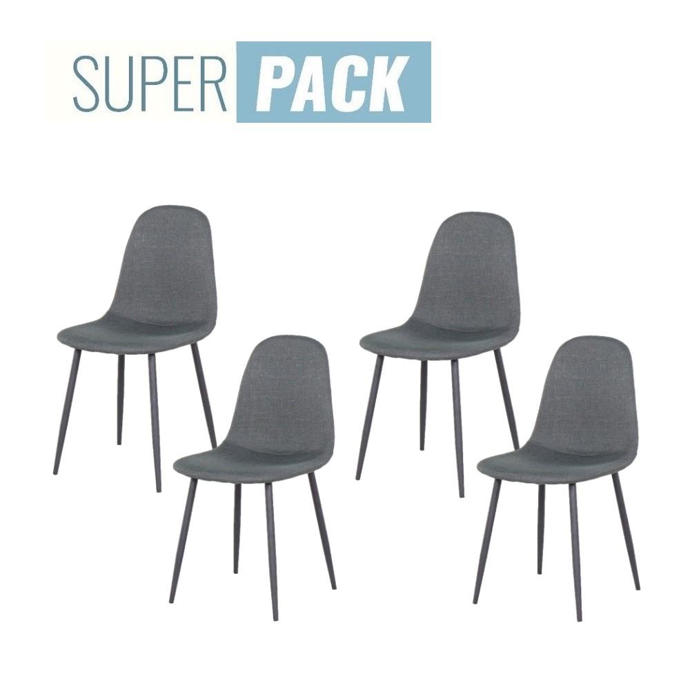 เก้าอี้ทานข้าว SB FURNITURE LALADA 59057656 สีเทาเข้ม (ชุด 4 ตัว)