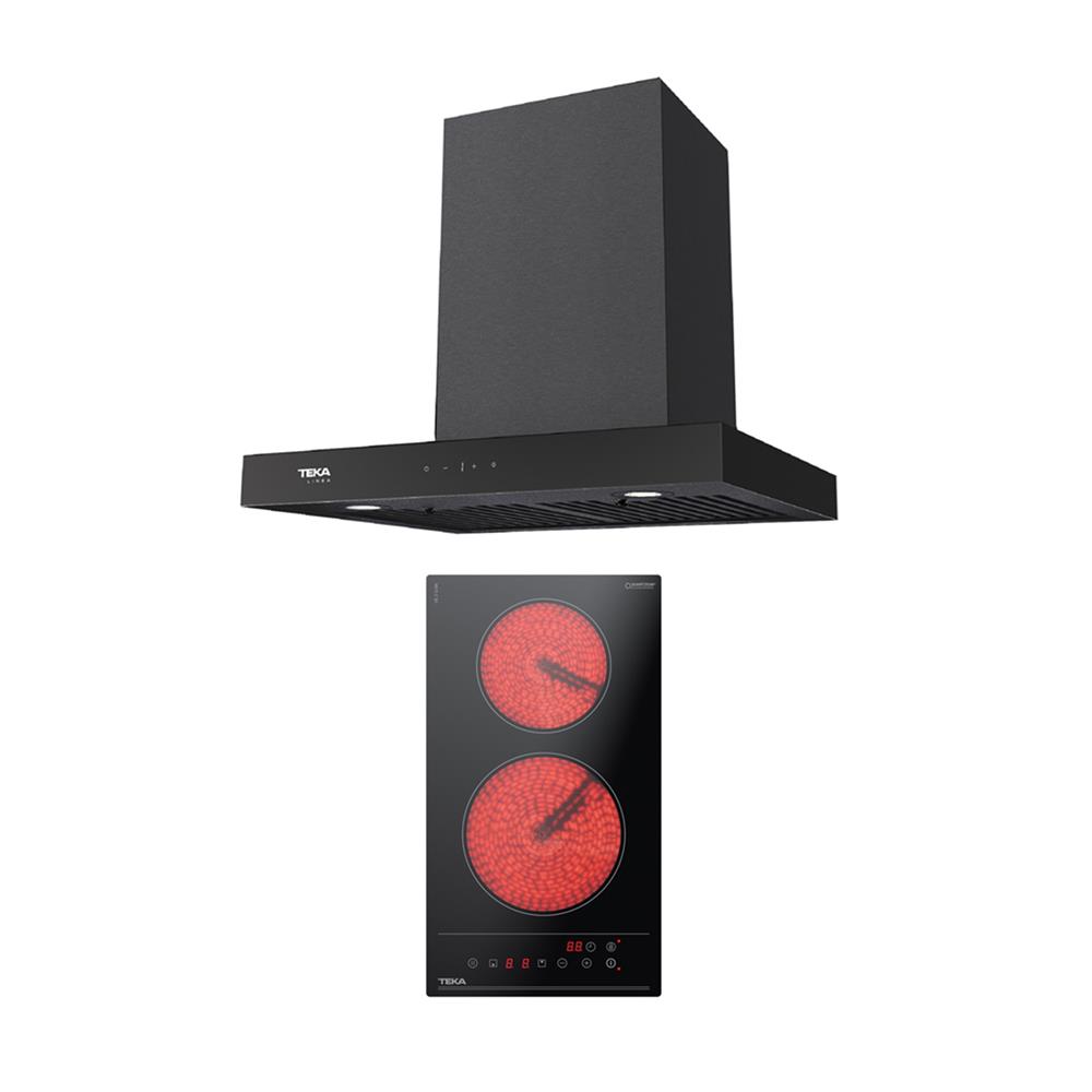 เตาฝัง+เครื่องดูดควัน LINEA VE2 Q + LDH TC 60 BK