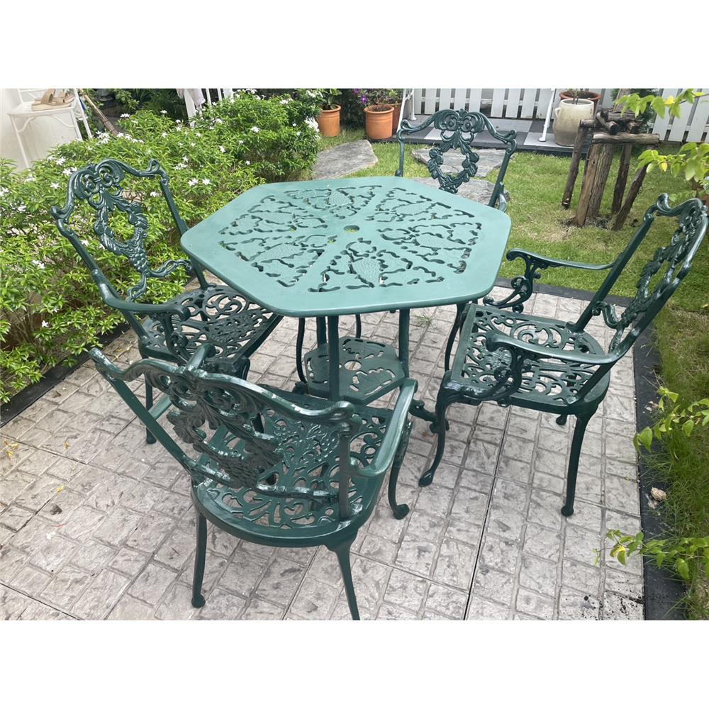 ชุดสนาม 4 ที่นั่ง AUNCHISAALLOY 75x83x66 ซม. สีเขียว