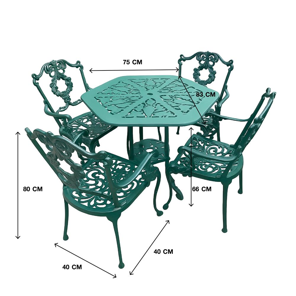 ชุดสนาม 4 ที่นั่ง AUNCHISAALLOY 75x83x66 ซม. สีเขียว