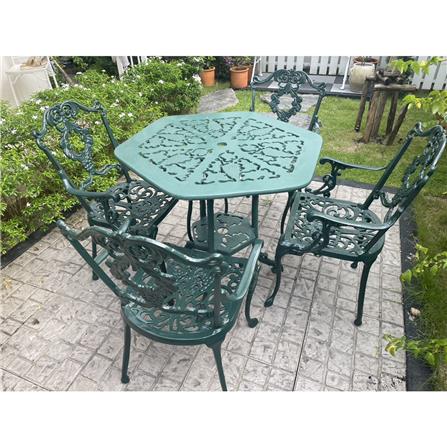 ชุดสนาม 4 ที่นั่ง AUNCHISAALLOY 75x83x66 ซม. สีเขียว_1