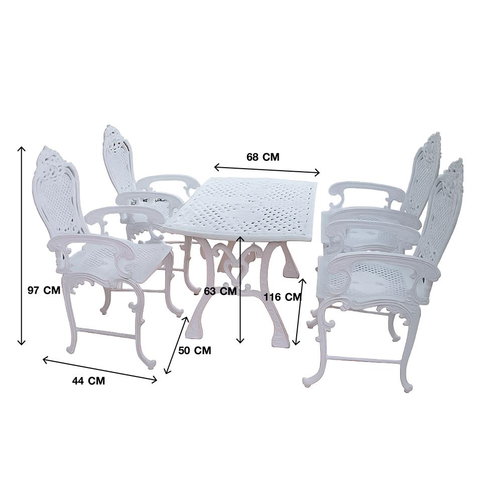 ชุดสนาม 4 ที่นั่ง AUNCHISAALLOY 116x68x63 ซม. สีขาว
