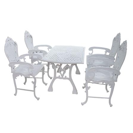 ชุดสนาม 4 ที่นั่ง AUNCHISAALLOY 116x68x63 ซม. สีขาว_0