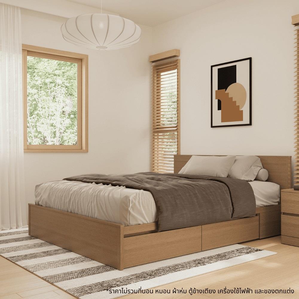 เตียง 3.5 ฟุต KONCEPT TOMO-H80 19241050 สีแคชชูโอ๊ค