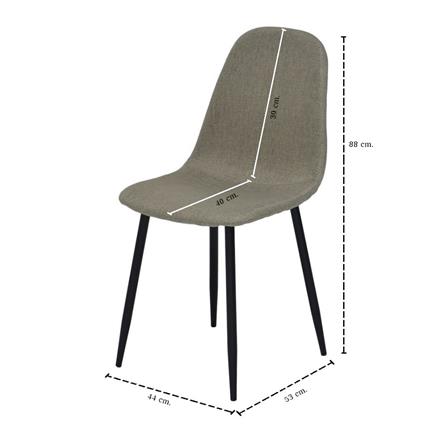 เก้าอี้ทานข้าว SB FURNITURE LALADA 59062933 สีเทาอ่อน (ชุด 2 ตัว)_5