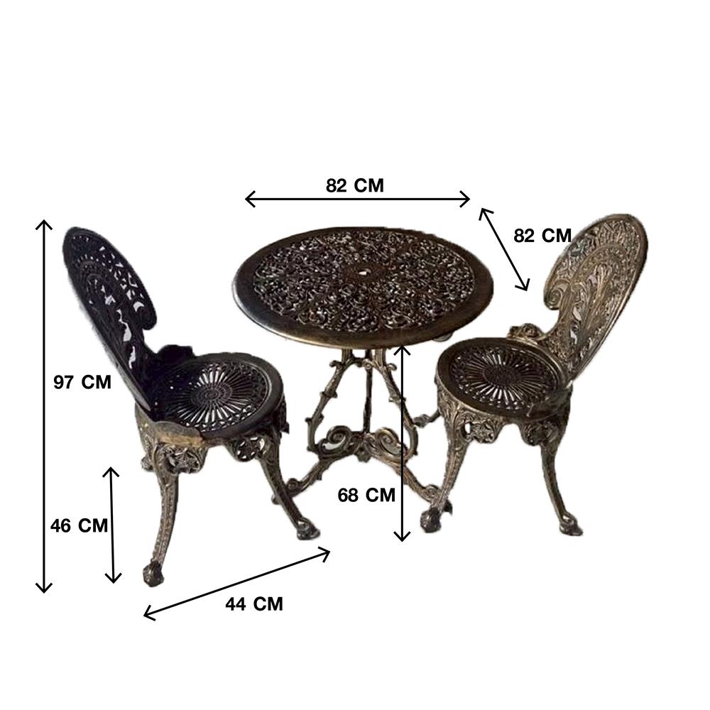ชุดสนาม 2 ที่นั่ง AUNCHISAALLOY 82x82x68 ซม. สีทองรมดำ