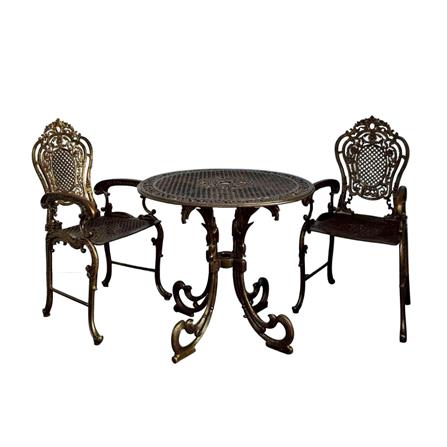 ชุดสนาม 2 ที่นั่ง AUNCHISAALLOY 82x82x68 ซม. สีทองรมดำ_0