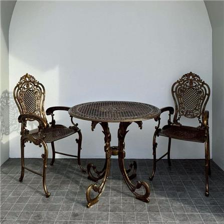 ชุดสนาม 2 ที่นั่ง AUNCHISAALLOY 82x82x68 ซม. สีทองรมดำ_1