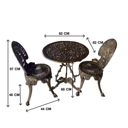 ชุดสนาม 2 ที่นั่ง AUNCHISAALLOY 82x82x68 ซม. สีทองรมดำ_2