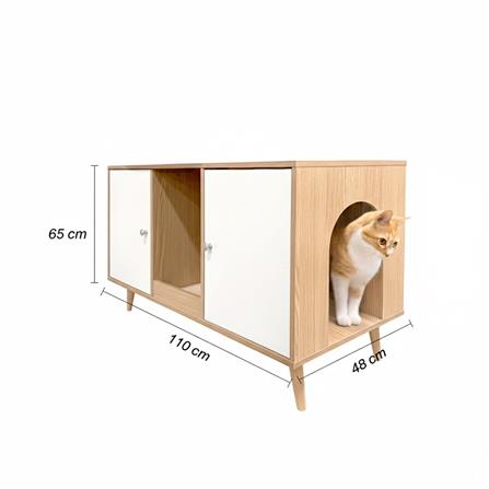 ตู้เตี้ย บานผสม TOMATO CATZ TC-CC-SB-01 110 ซม. สีโอ๊ค/ขาว_4