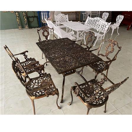 ชุดสนาม 6 ที่นั่ง AUNCHISAALLOY 114x76x70 ซม. สีทองรมดำ_1