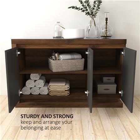 ตู้เตี้ย 3 บานเปิด TOMATO HOME TH-SB-D03 119 ซม. สีเทา_3