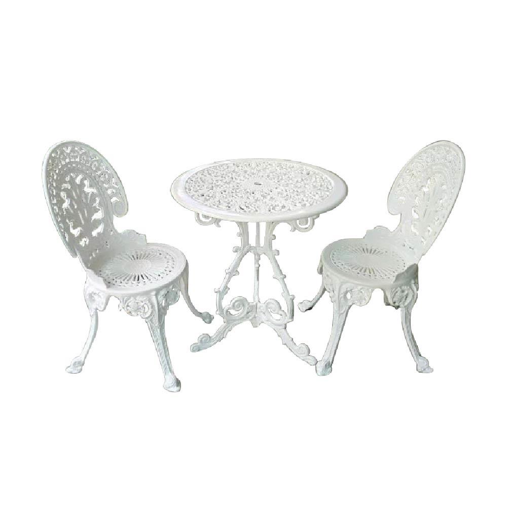 ชุดสนาม 2 ที่นั่ง AUNCHISAALLOY 60x60x70 ซม. สีขาว