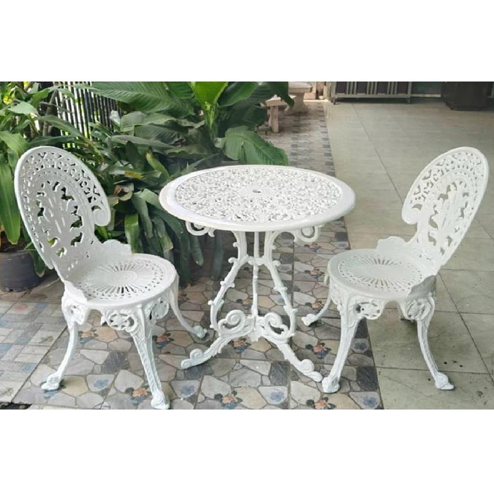 ชุดสนาม 2 ที่นั่ง AUNCHISAALLOY 60x60x70 ซม. สีขาว