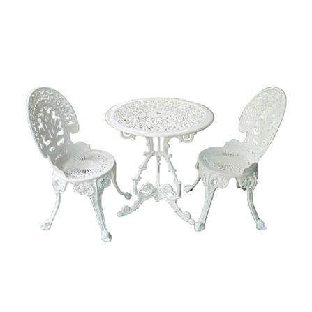 ชุดสนาม 2 ที่นั่ง AUNCHISAALLOY 60x60x70 ซม. สีขาว_0