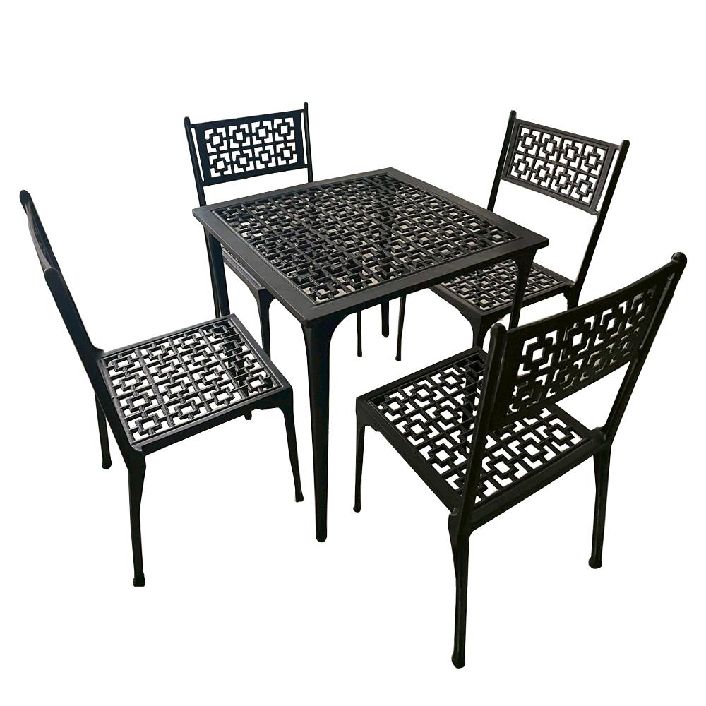 ชุดสนาม 4 ที่นั่ง AUNCHISAALLOY 70x70x70 ซม. สีดำ