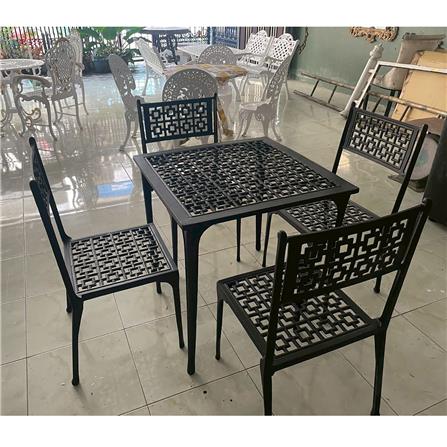 ชุดสนาม 4 ที่นั่ง AUNCHISAALLOY 70x70x70 ซม. สีดำ_1