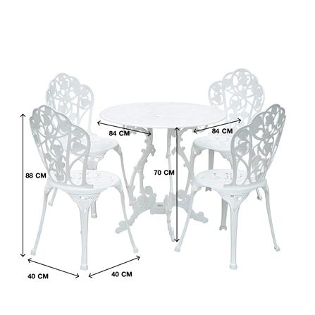 ชุดสนาม 4 ที่นั่ง AUNCHISAALLOY 84x84x70 ซม. สีขาว_2