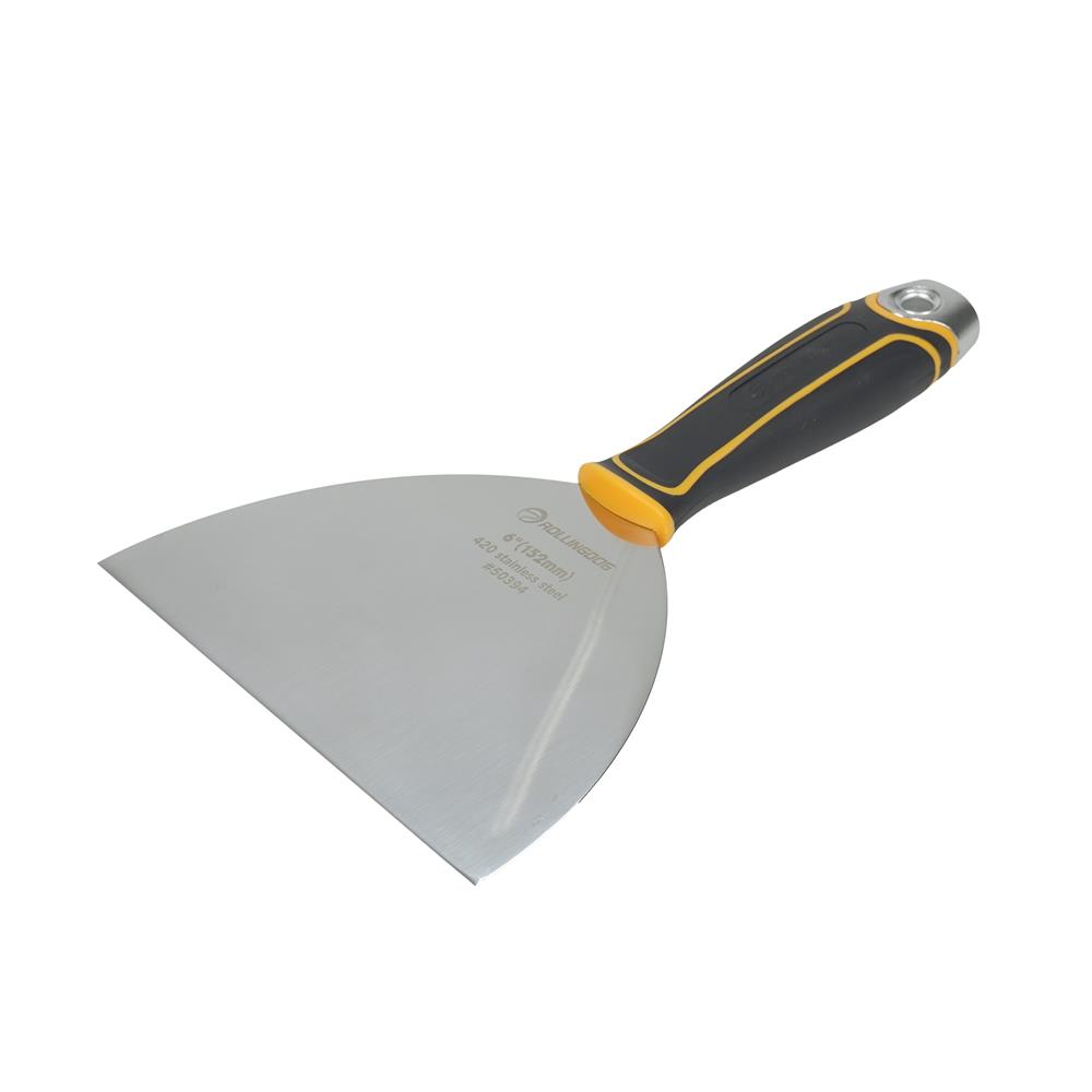 เกรียงโป๊วสเตนเลส ด้ามยาง ROLLINGDOG 6 นิ้ว