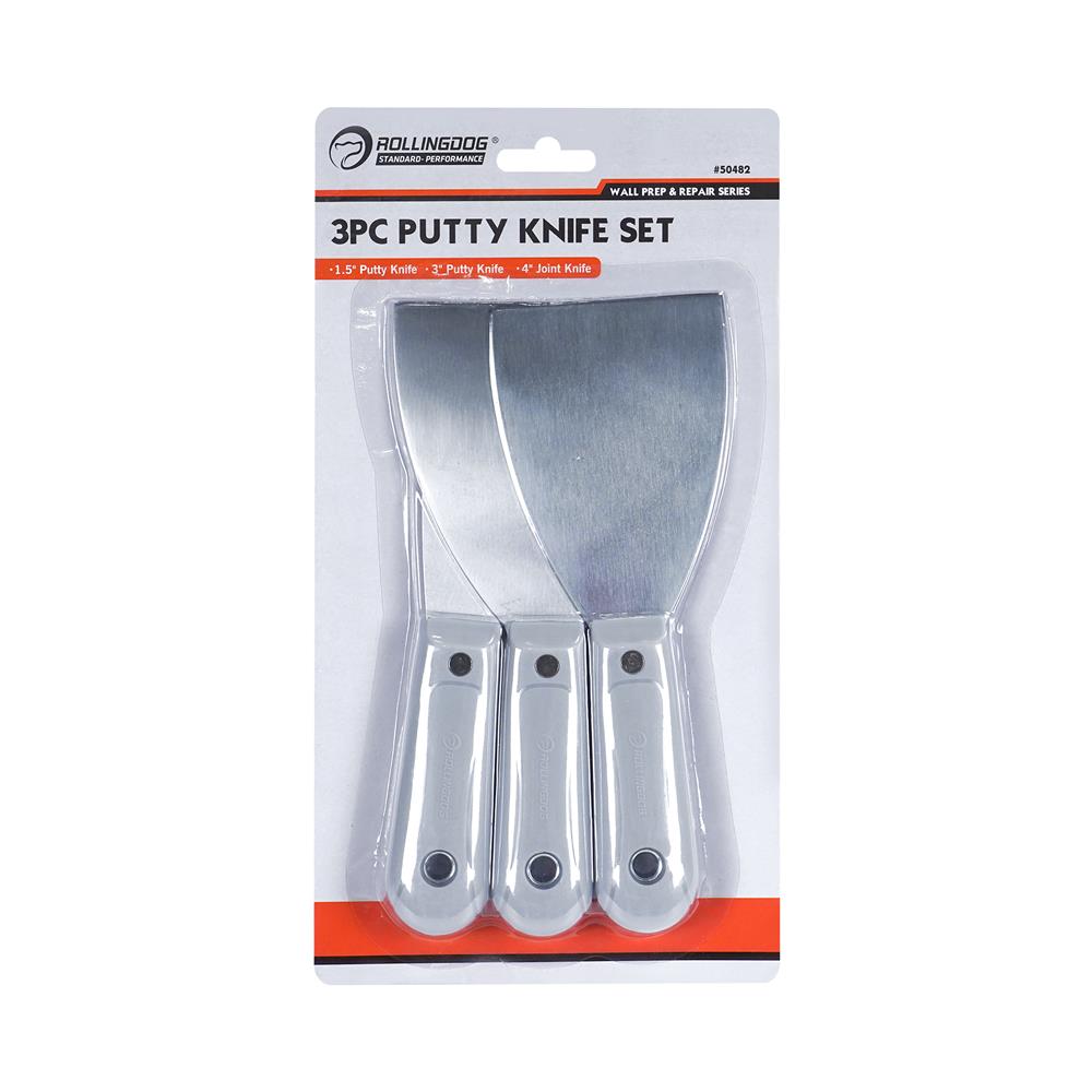 เกรียงโป๊วด้ามพลาสติก ROLLINGDOG (ชุด 3 ชิ้น)