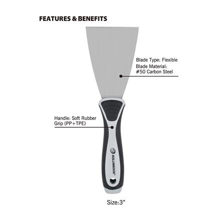 เกรียงโป๊วด้ามพลาสติก PP+ยาง ROLLINGDOG PRO 3 นิ้ว_1