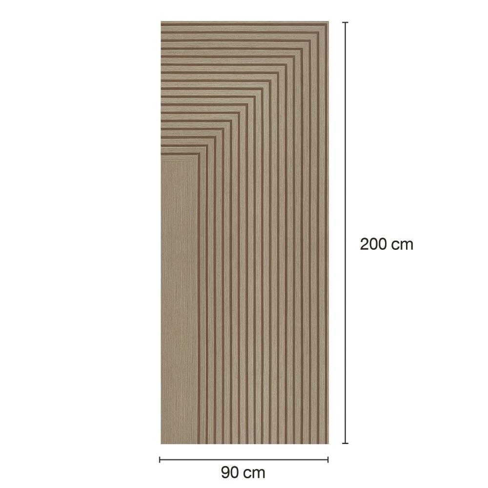 ประตูภายในโพลีสไตรีน ไม่เจาะลูกบิด LINEDEKOR 45DEGREE 90x200 ซม. สีบีชด้าน