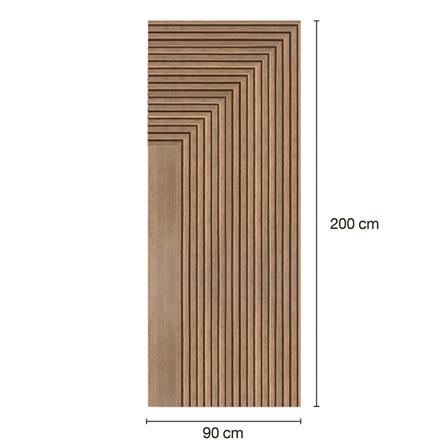 ประตูภายในโพลีสไตรีน ไม่เจาะลูกบิด LINEDEKOR 45DEGREE 90x200 ซม. สีสักด้าน_3