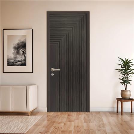 ประตูภายในโพลีสไตรีน ไม่เจาะลูกบิด LINEDEKOR 45DEGREE 70x200 ซม. สีโอ๊ค_1