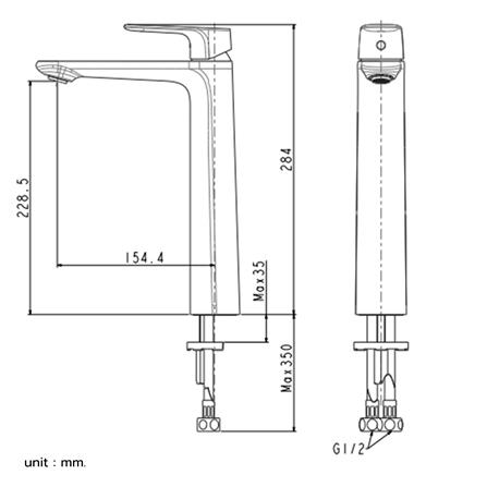 ก๊อกอ่างล้างหน้า AMERICAN STANDARD A-1702-110B-HG สีดำ_1