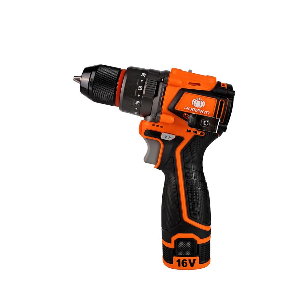 สว่านกระแทกไร้สาย (พร้อมแบตเตอรี่) PUMPKIN 50477 16 โวลต์