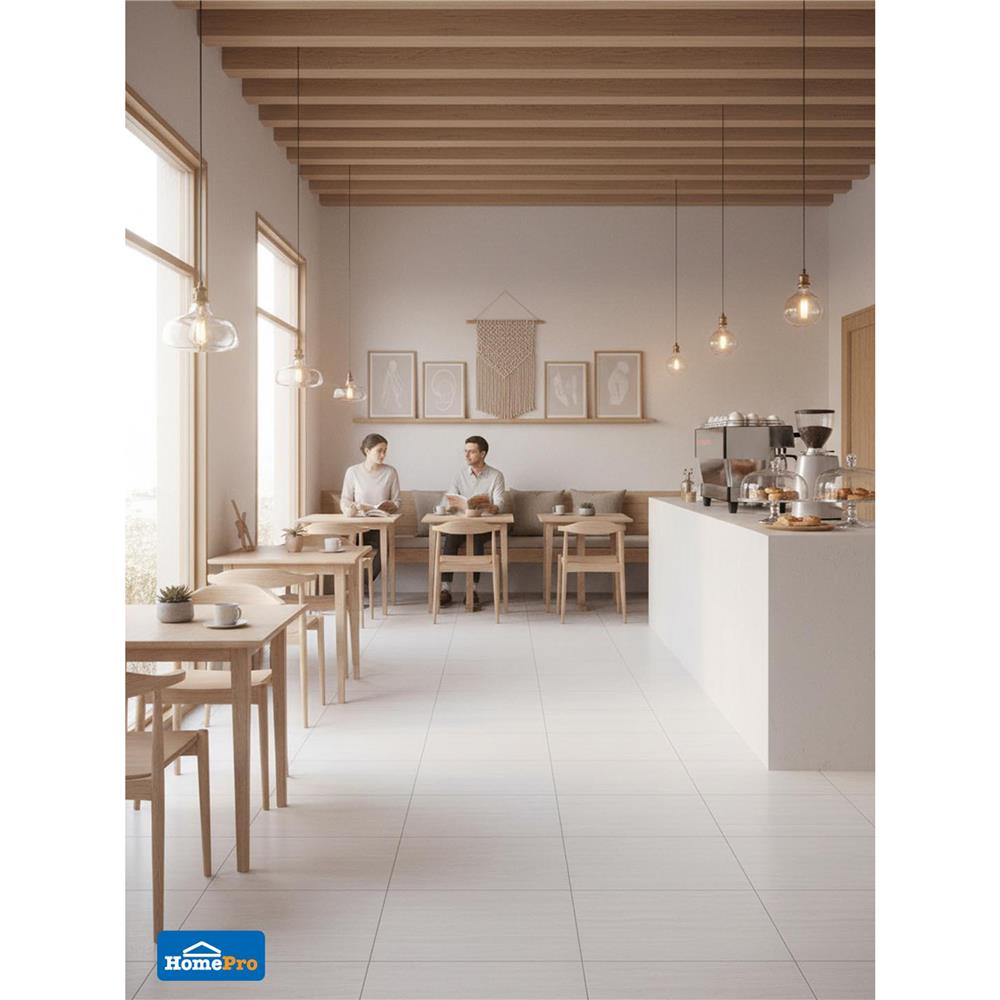 กระเบื้องพื้นพอร์ซเลน 60x60 ซม. COTTO คิม ขาว ซาติน PM 1.44 ตร.ม.