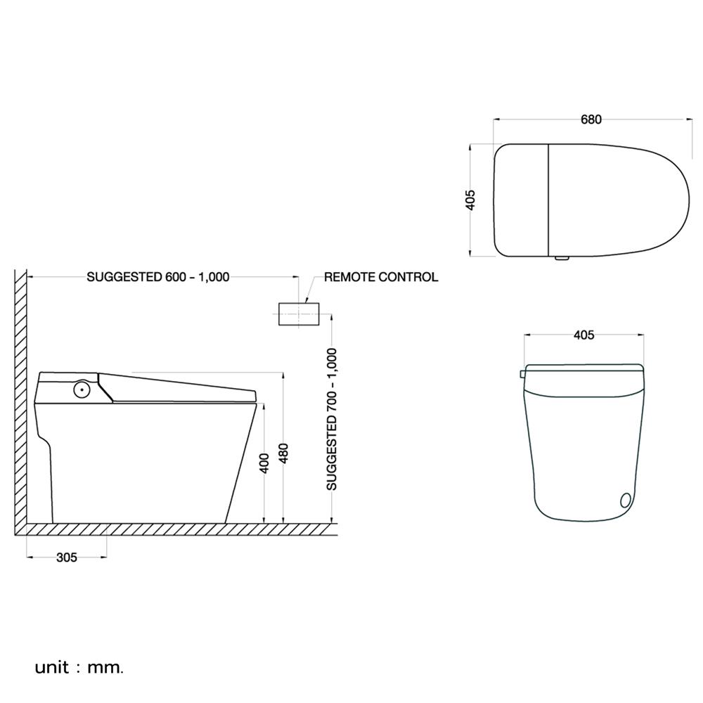 สุขภัณฑ์อัตโนมัติ HAFELE 495.61.486 4.3 ลิตร