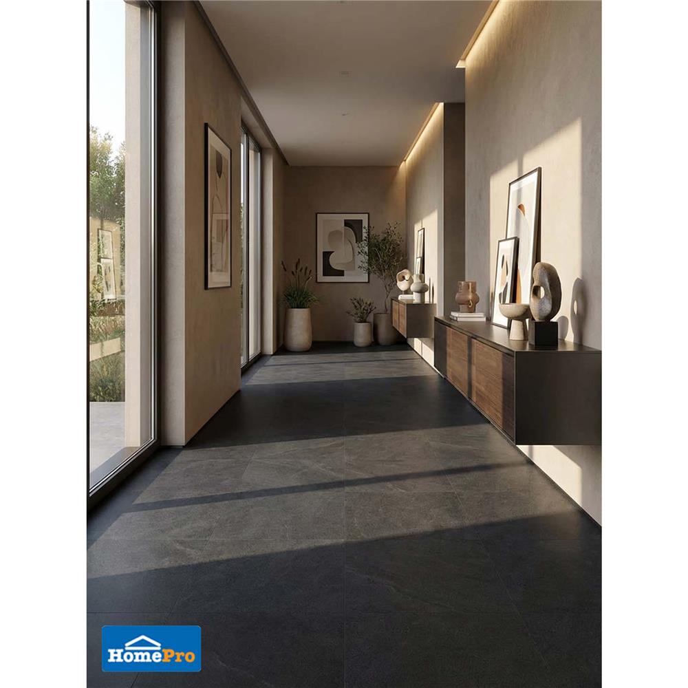 กระเบื้องพื้นพอร์ซเลน 60x60 ซม. COTTO พีโม ดำ ซาติน PM 1.44 ตร.ม.