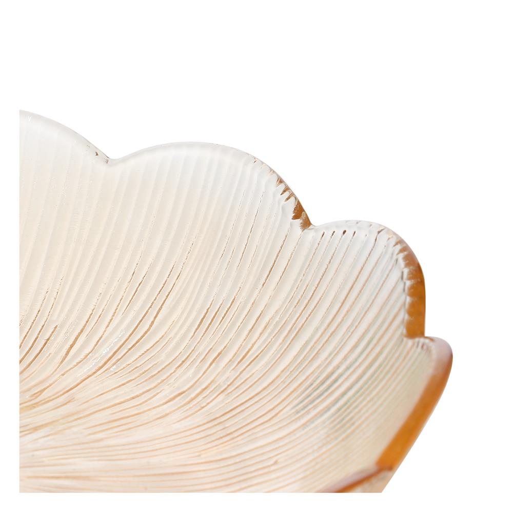 จานแก้ว 9 นิ้ว KECH FLOWER สีน้ำตาล