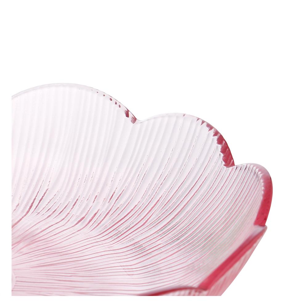 จานแก้ว 9 นิ้ว KECH FLOWER สีชมพู