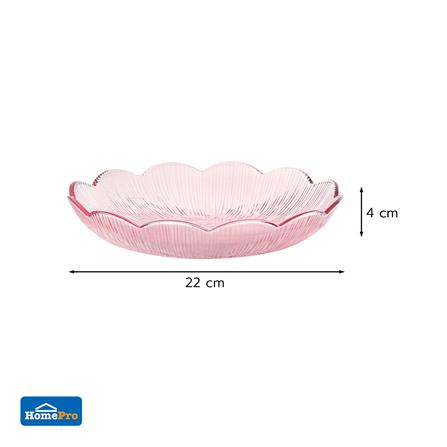 จานแก้ว 9 นิ้ว KECH FLOWER สีชมพู_4