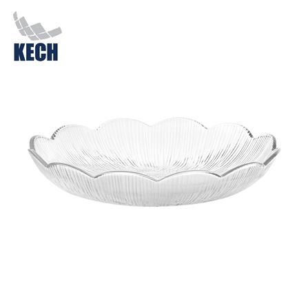 จานแก้ว 9 นิ้ว KECH FLOWER สีใส_0