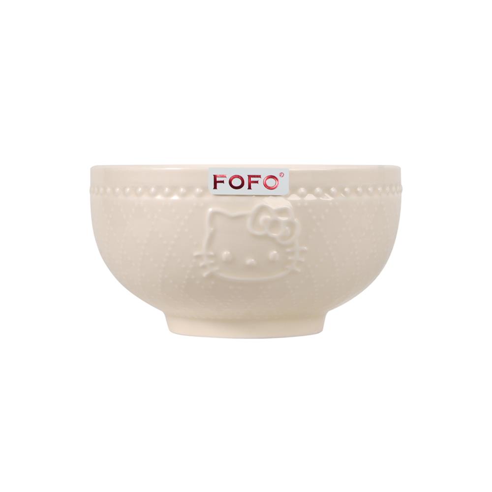 ชาม PORCELAIN 4.5 นิ้ว FOFO KITTY VINTAGE สีครีม