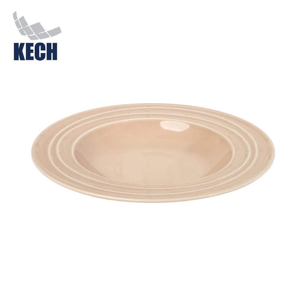 จานลึก FINE PORCELAIN 9 นิ้ว KECH AQUA PEACH