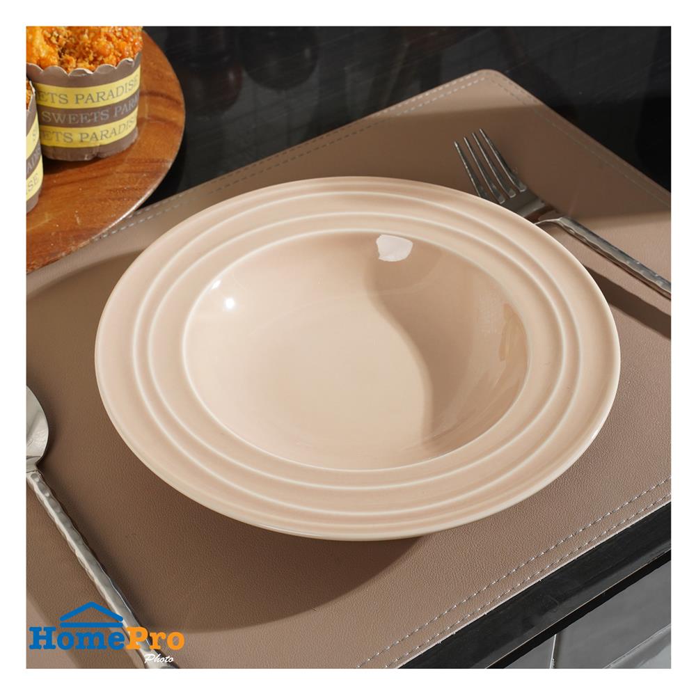 จานลึก FINE PORCELAIN 9 นิ้ว KECH AQUA PEACH