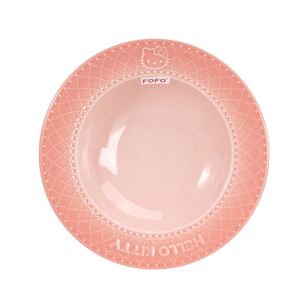 จานลึก PORCELAIN 9.5 นิ้ว FOFO KITTY VINTAGE สีชมพู