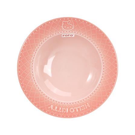 จานลึก PORCELAIN 9.5 นิ้ว FOFO KITTY VINTAGE สีชมพู_1