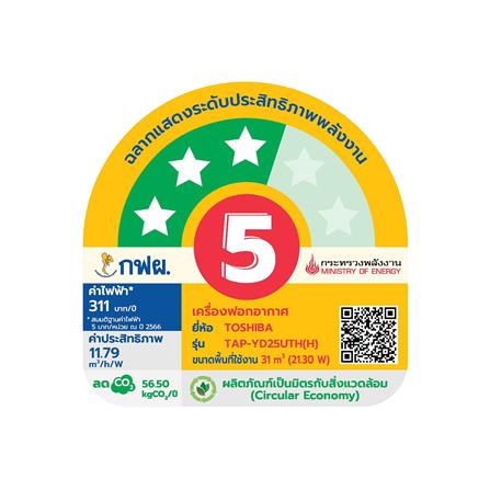 เครื่องฟอกอากาศ TOSHIBA TAP-YD25UTH(H) 24 ตารางเมตร_3