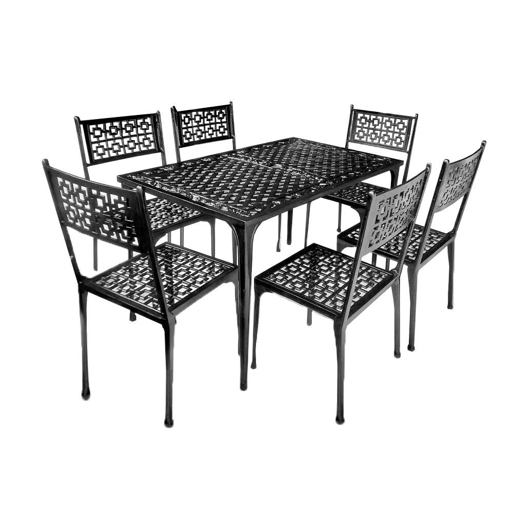 ชุดสนาม 6 ที่นั่ง AUNCHISAALLOY 118x72x64 ซม. สีดำ